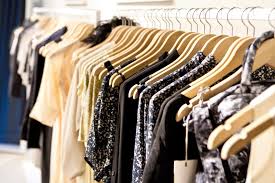 a rack of clothing 
